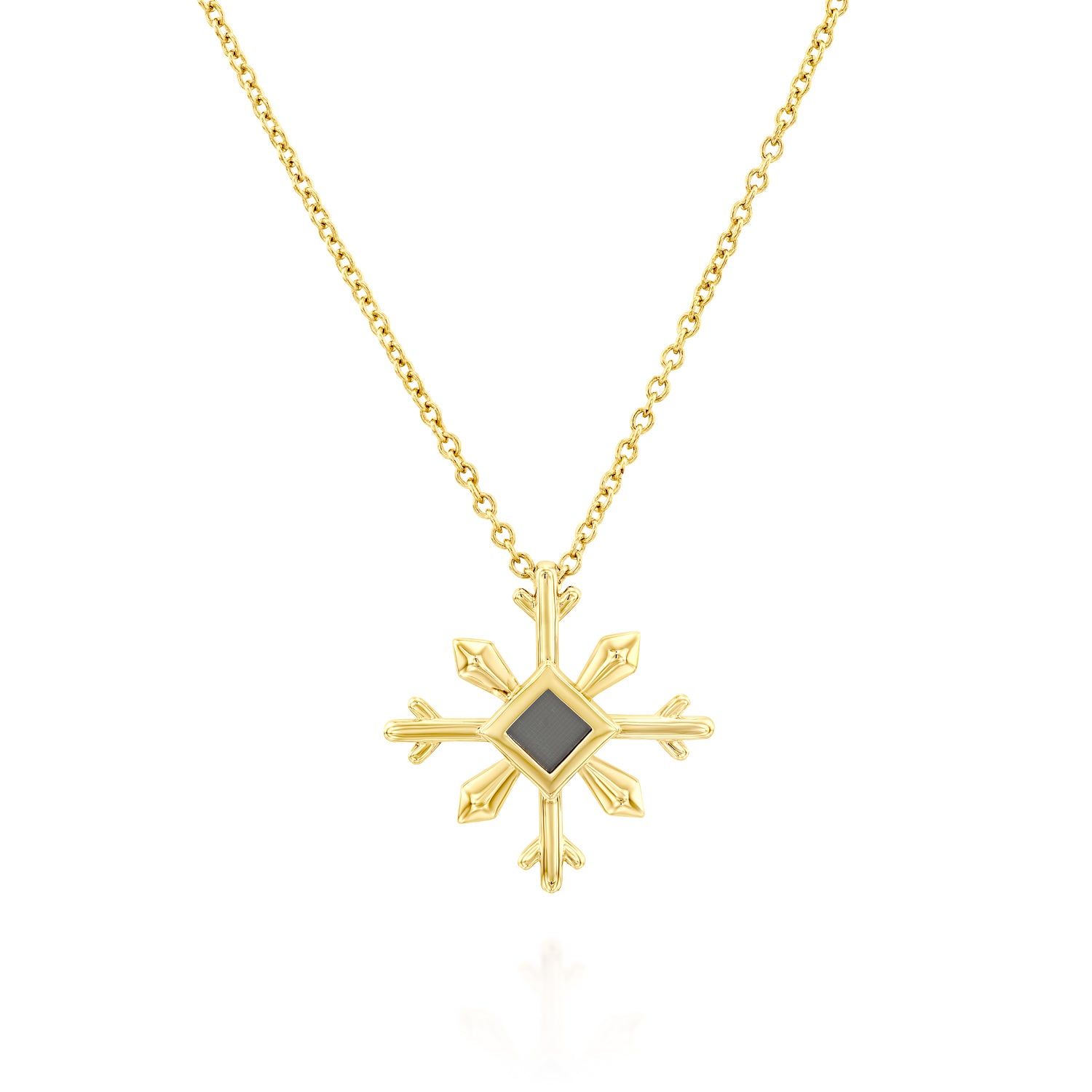 14k Solid Gold Snowflake Necklace
