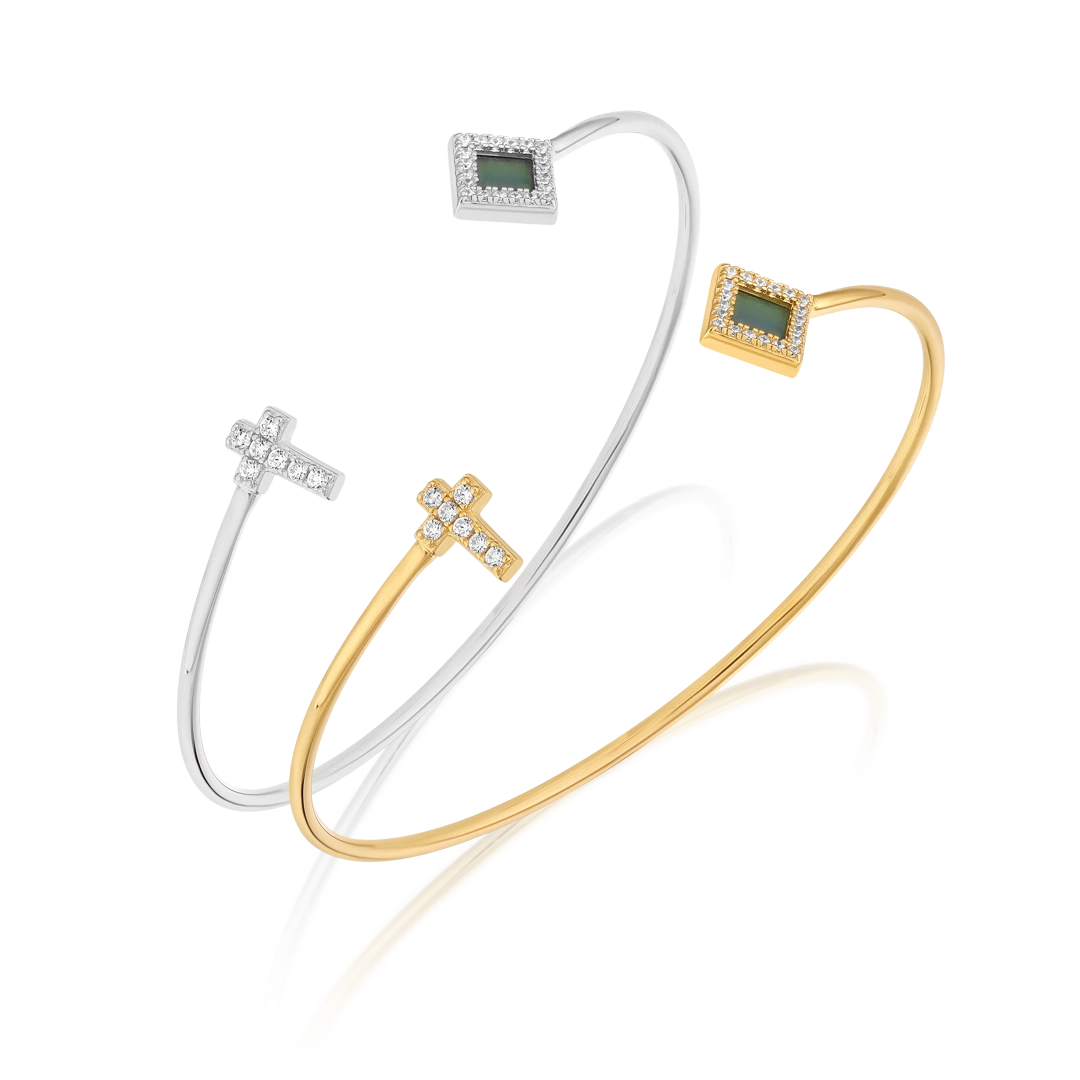 Polished Cross Bangle main image 1