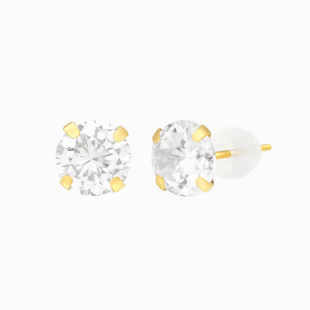 10K Solid Gold Cubic Zirconia Earrings