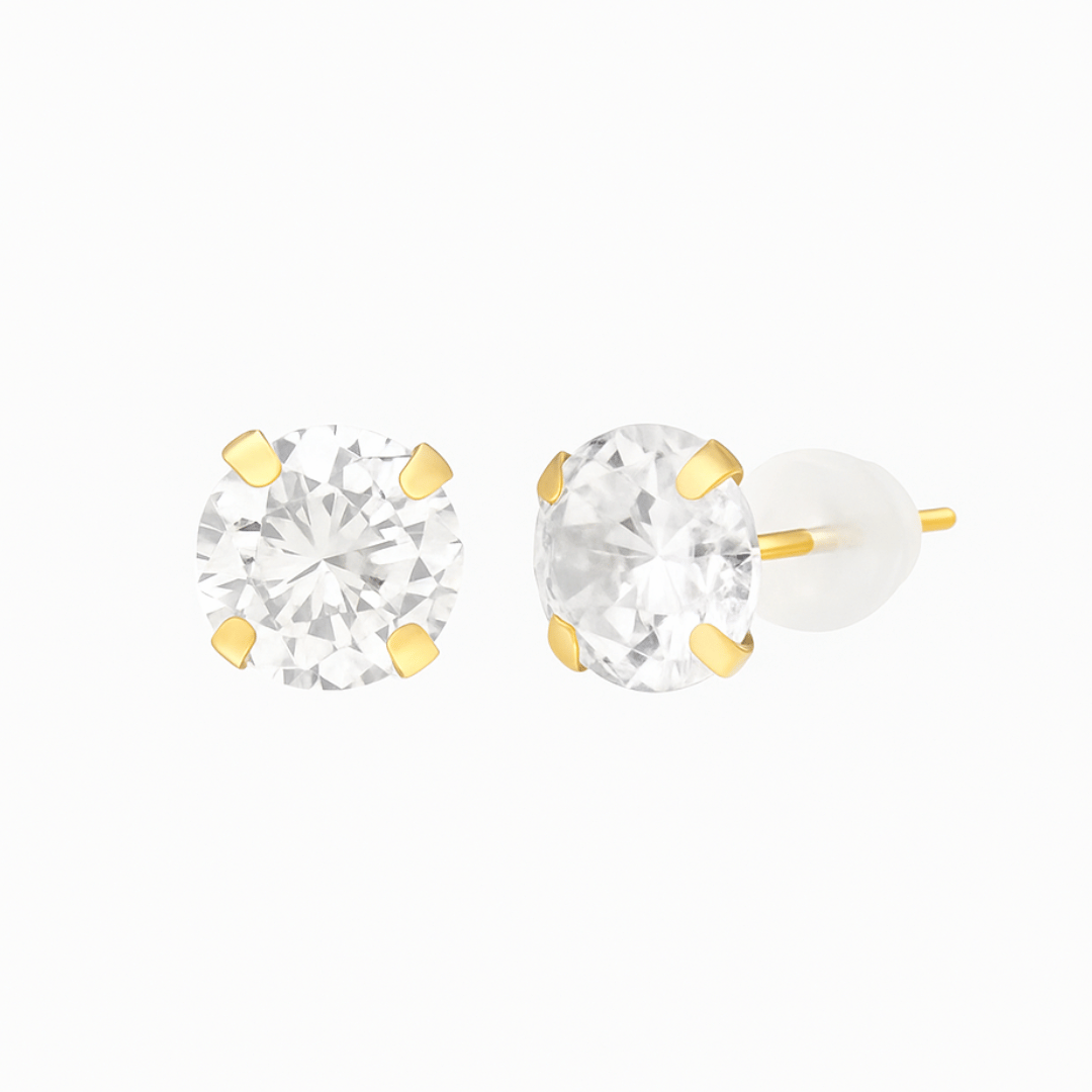 10K Solid Gold Cubic Zirconia Earrings
