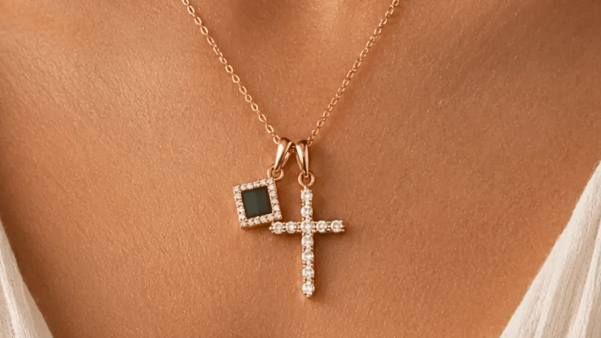 14K Gold Sacred Cross Necklace - Faith, Every Day