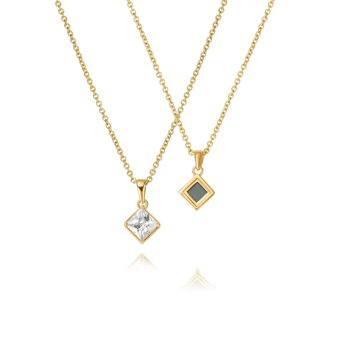 Lab-Grown Diamond Bible Necklace - Square Emerald