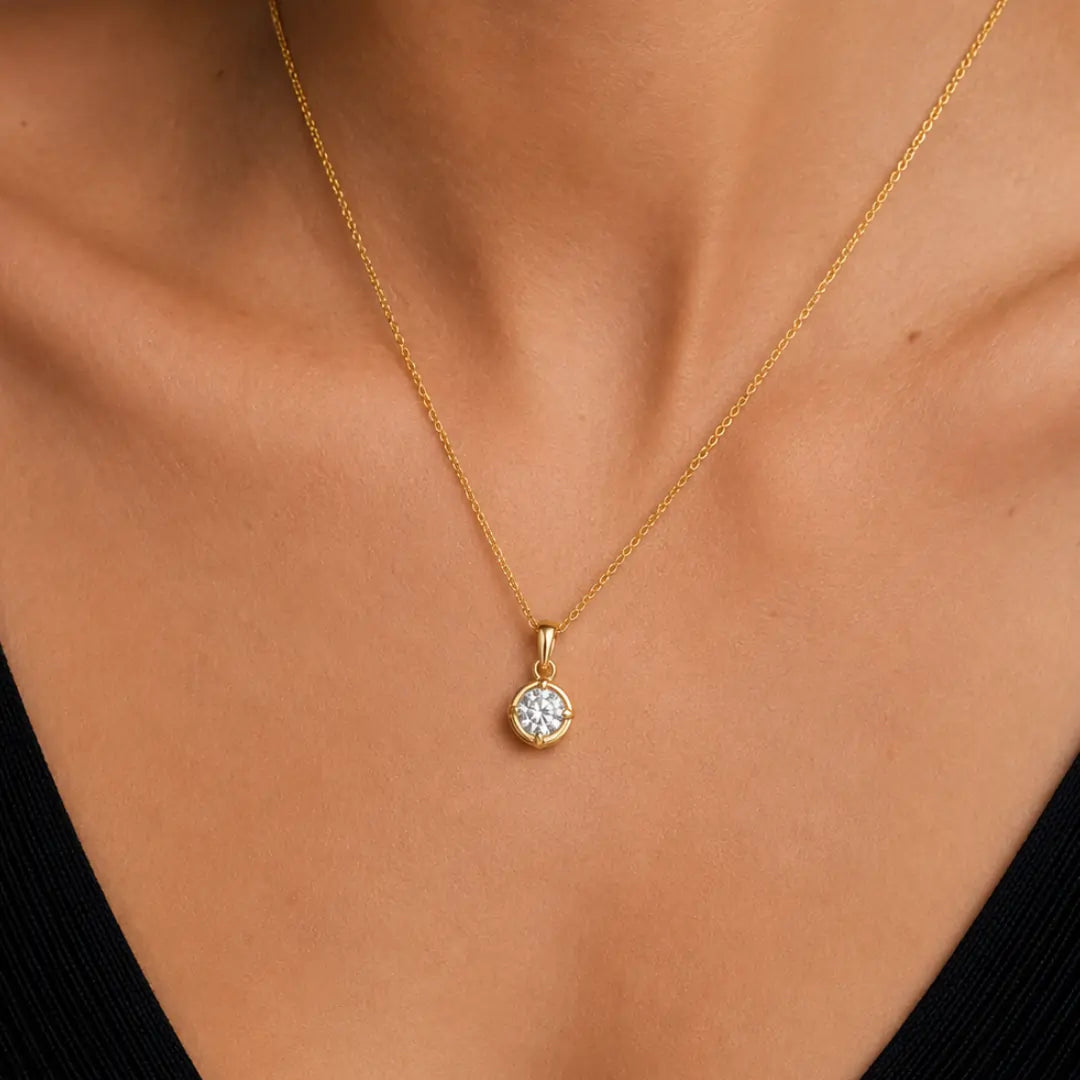 Lab-Grown Diamond Bible Necklace - Round Emerald