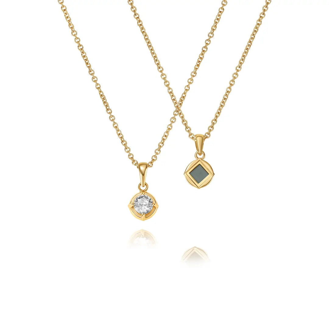 Lab-Grown Diamond Bible Necklace - Round Emerald