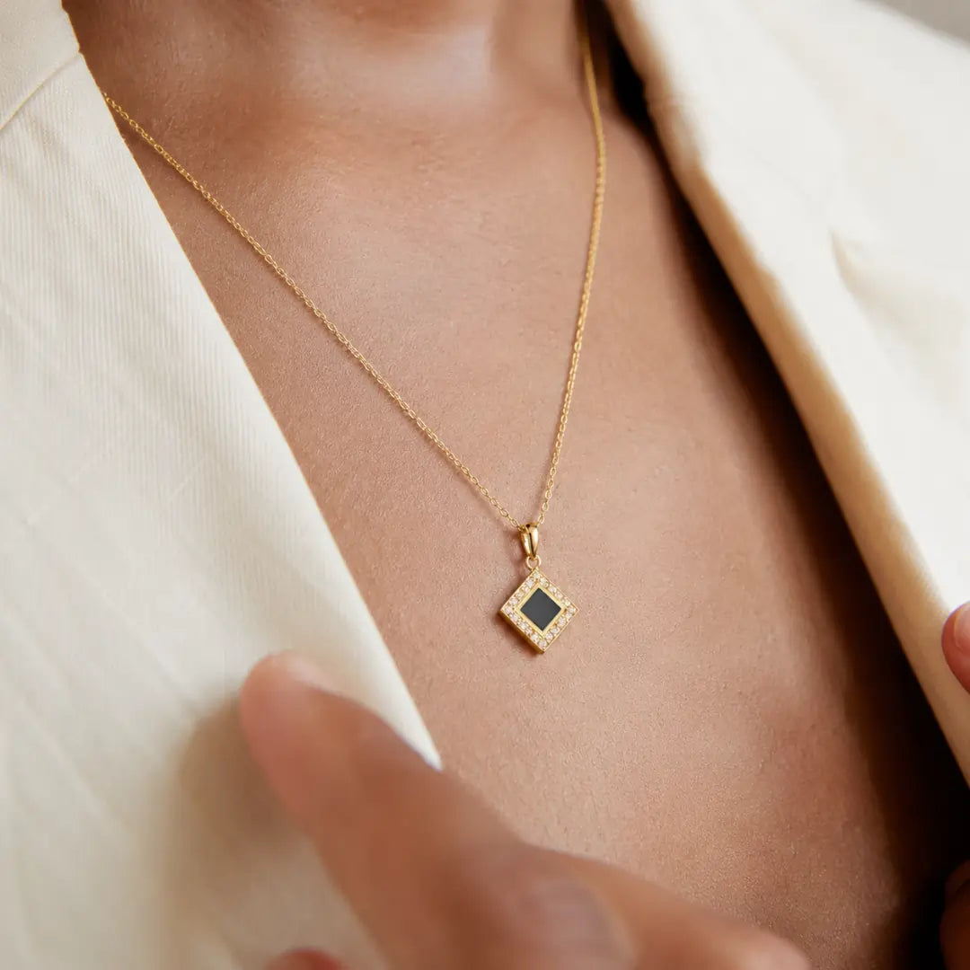 14k Solid Gold Radiant Necklace