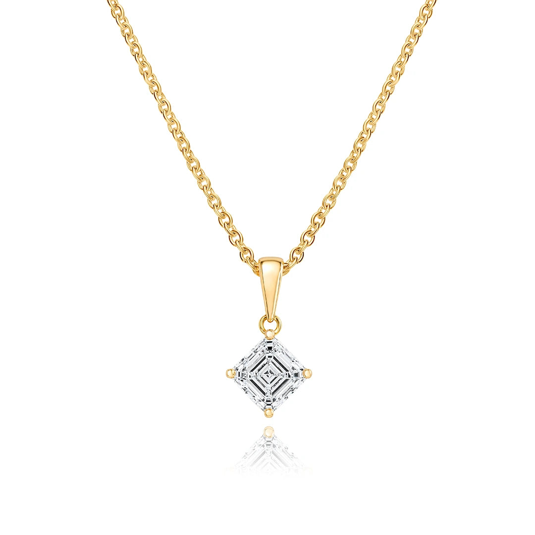 Lab-Grown Diamond Bible Necklace - Square Emerald