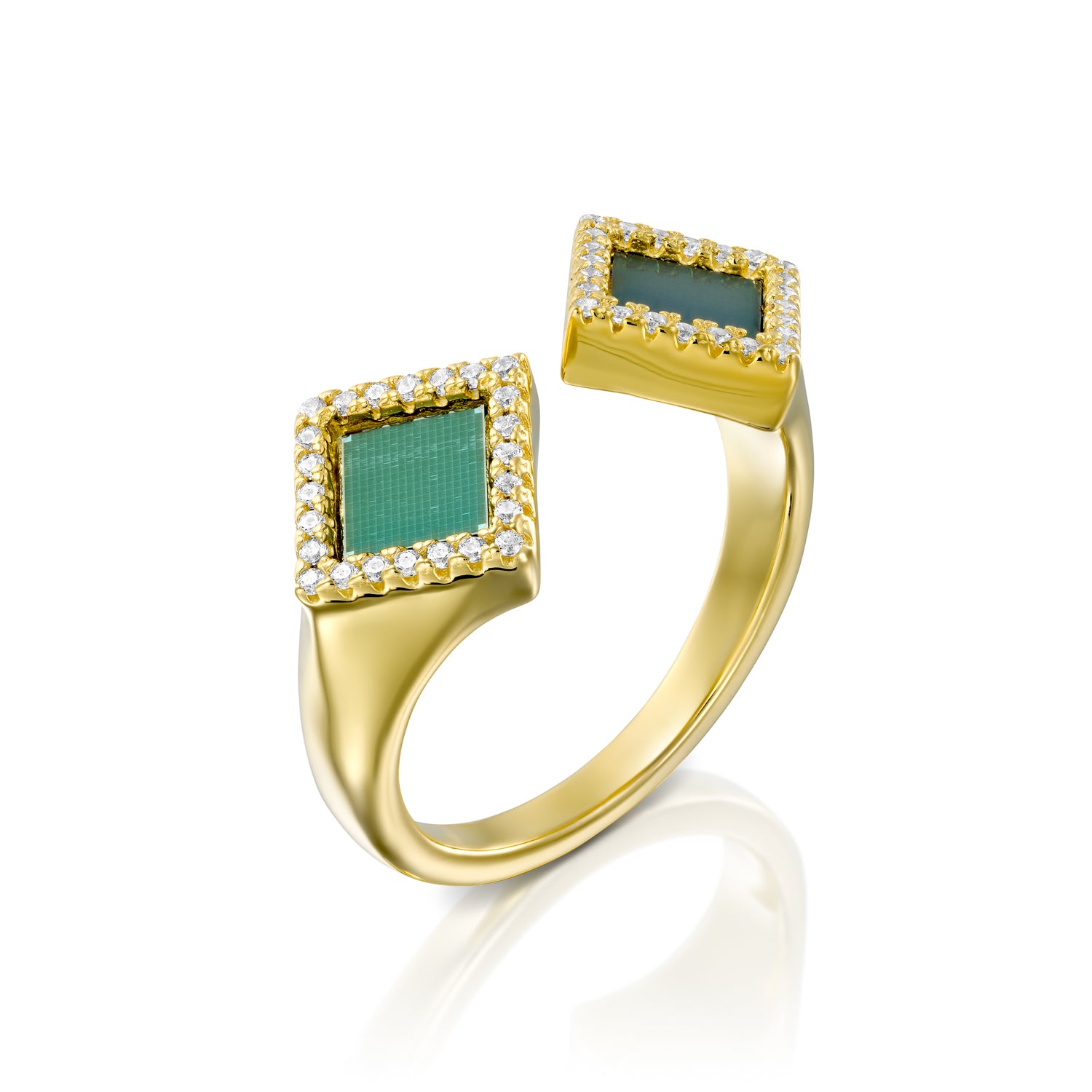 14k Solid Gold Reflection Ring