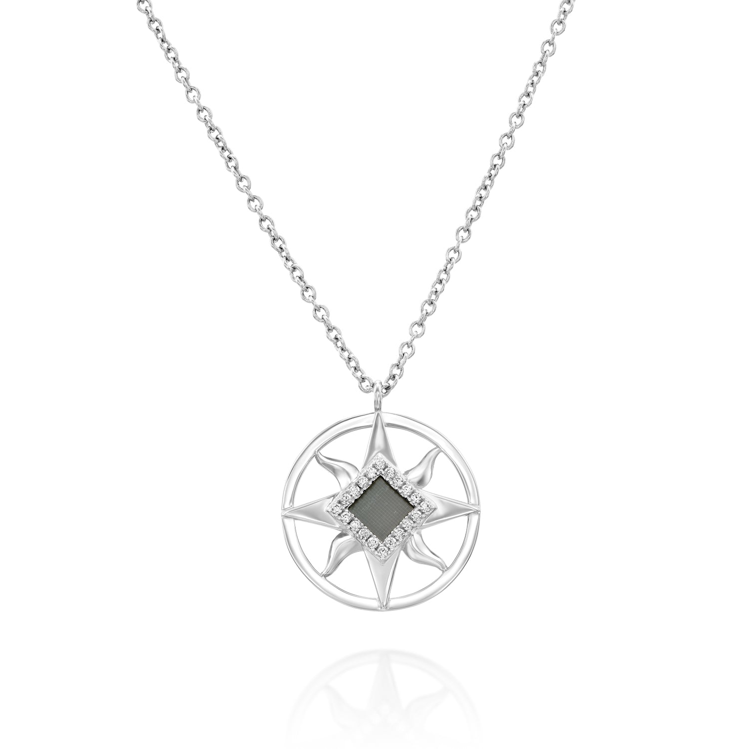 14k Solid Gold Sun Necklace