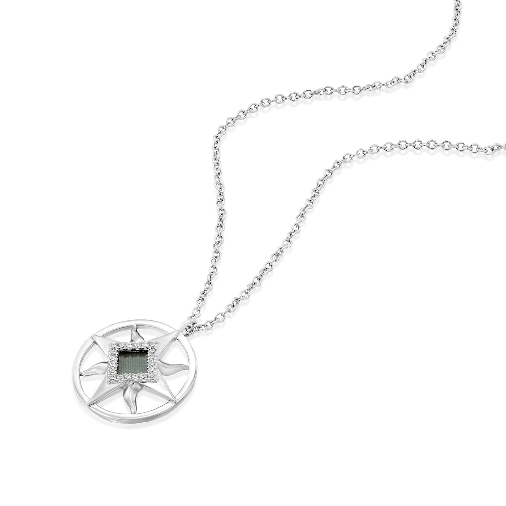 14k Solid Gold Sun Necklace