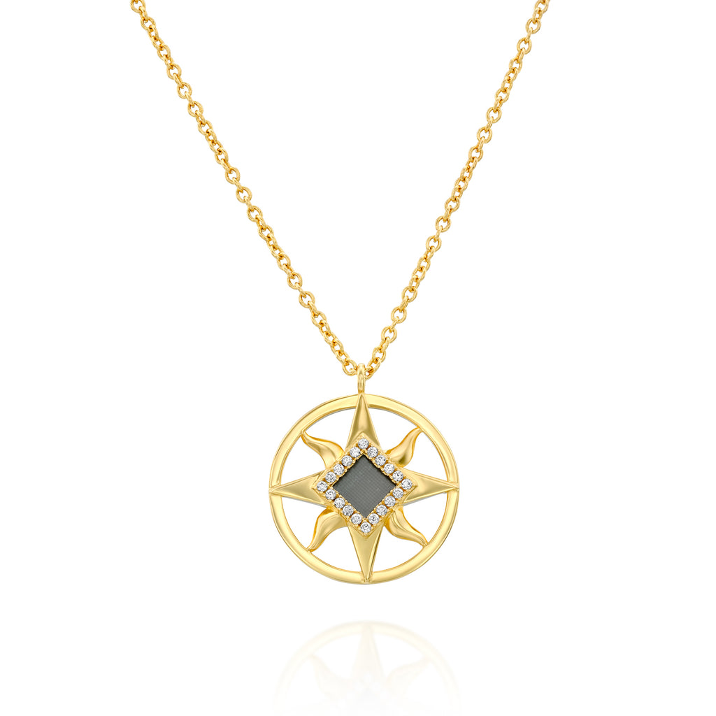 14k Solid Gold Sun Necklace