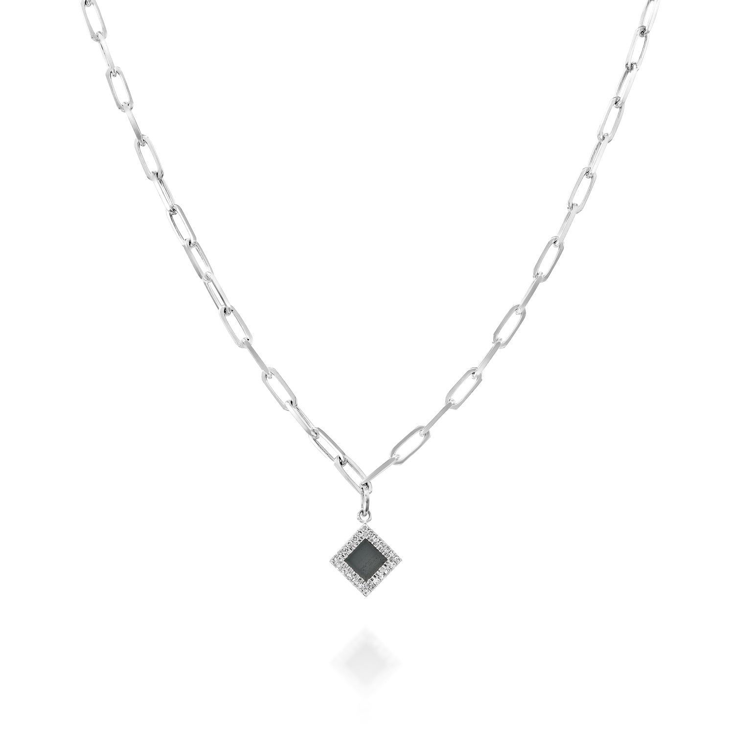 14k Solid Gold Paper Clip Necklace