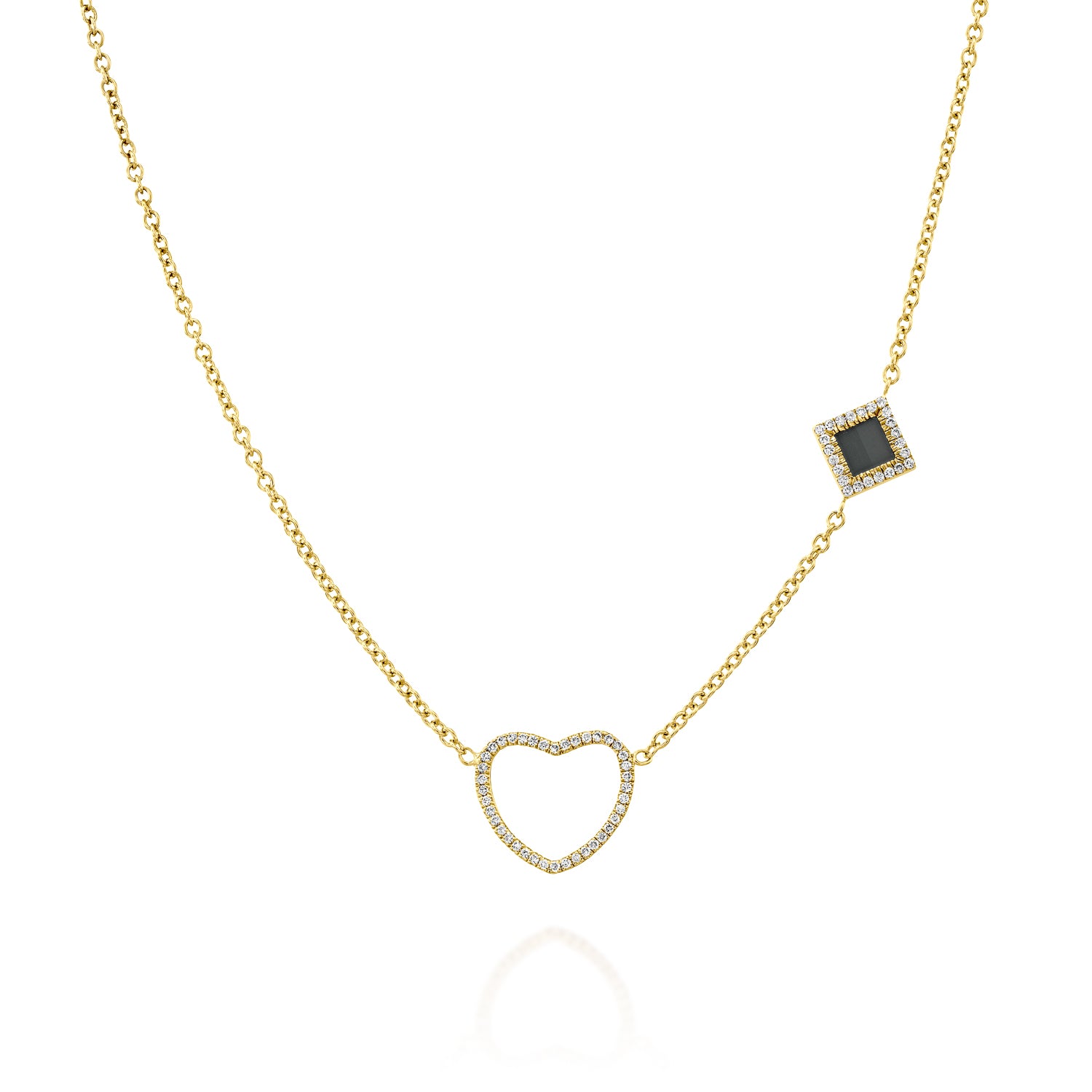 14k Solid Gold Shiny Love Necklace