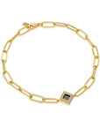 14k Solid Gold Paper Clip Bracelet