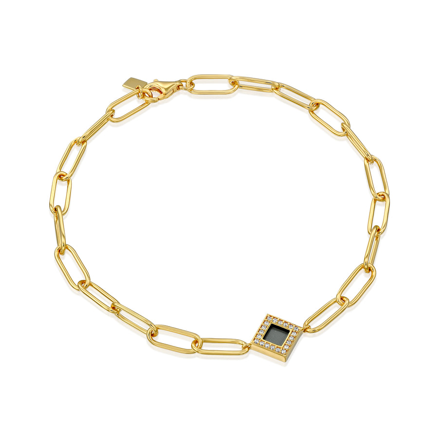 14k Solid Gold Paper Clip Bracelet