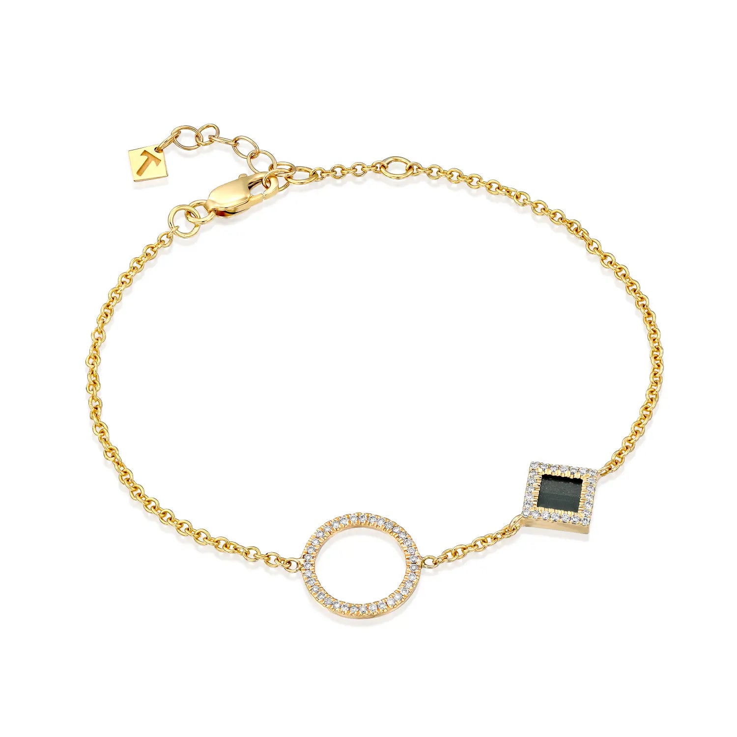 14k Solid Gold Circle Bracelet