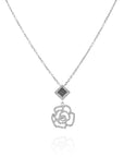 Solid Gold Square Blossom Necklace