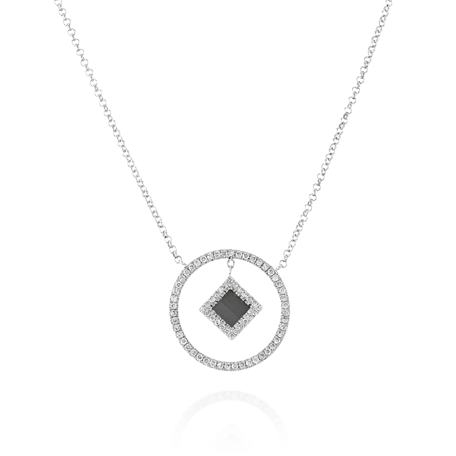 14k Solid Gold Circle Necklace