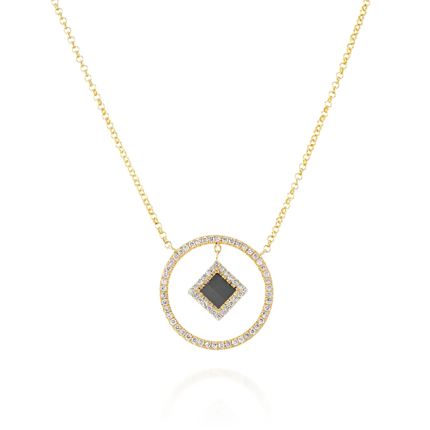 14k Solid Gold Circle Necklace