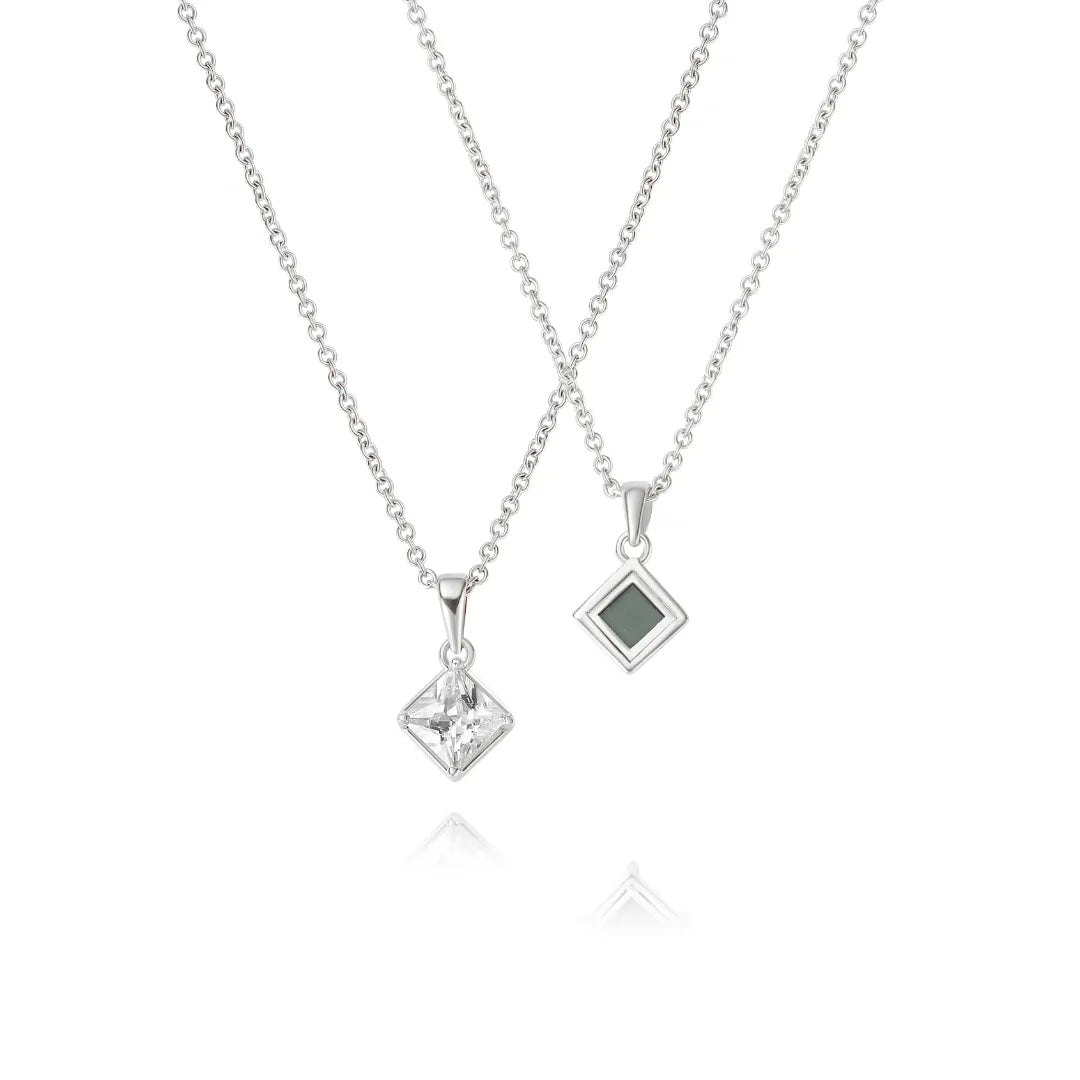 Lab-Grown Diamond Bible Necklace - Square Emerald