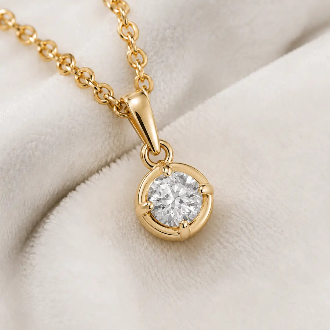 Lab-Grown Diamond Bible Necklace - Round Emerald