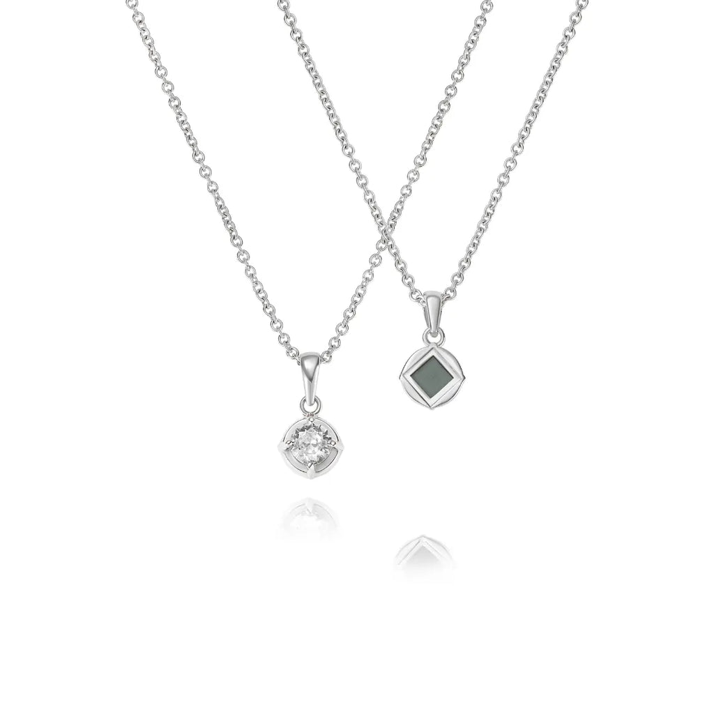 Lab-Grown Diamond Bible Necklace - Round Emerald