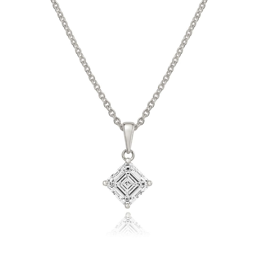 Lab-Grown Diamond Bible Necklace - Square Emerald