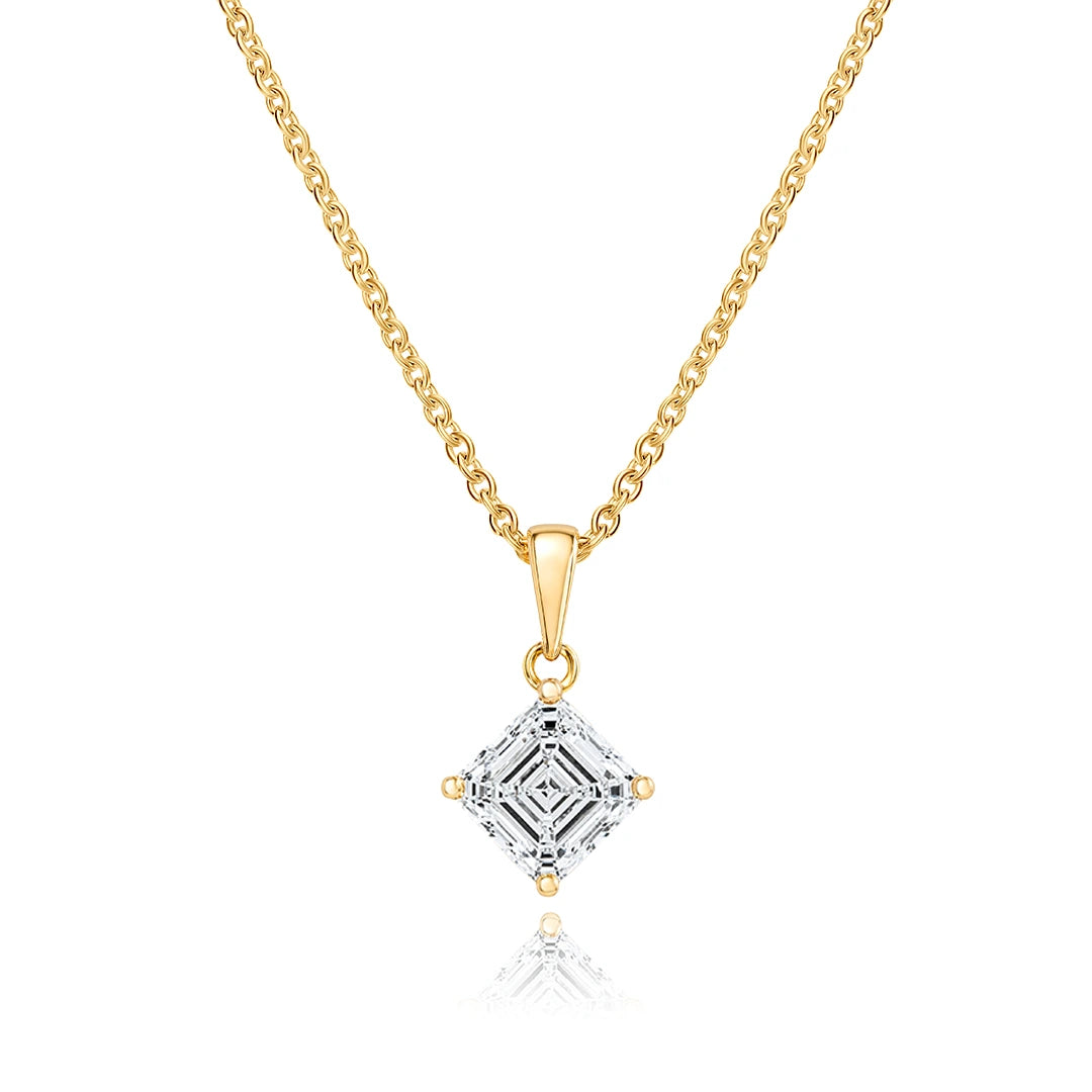 Lab-Grown Diamond Bible Necklace - Square Emerald