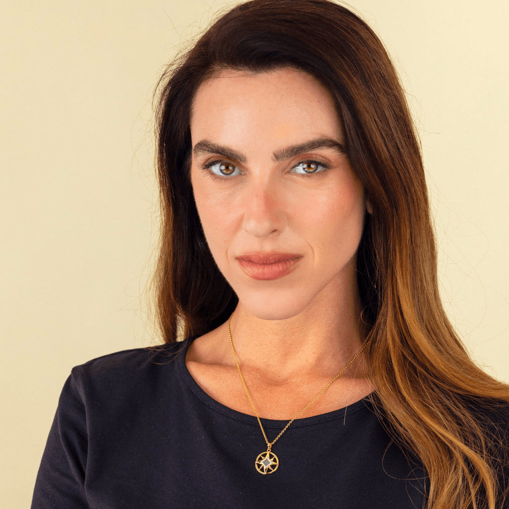 14k Solid Gold Sun Necklace