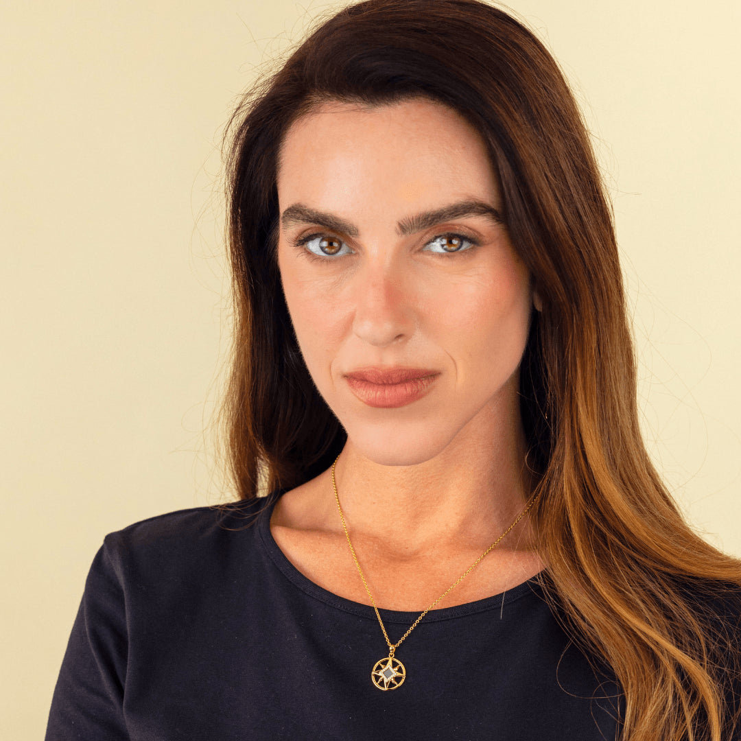 14k Solid Gold Sun Necklace