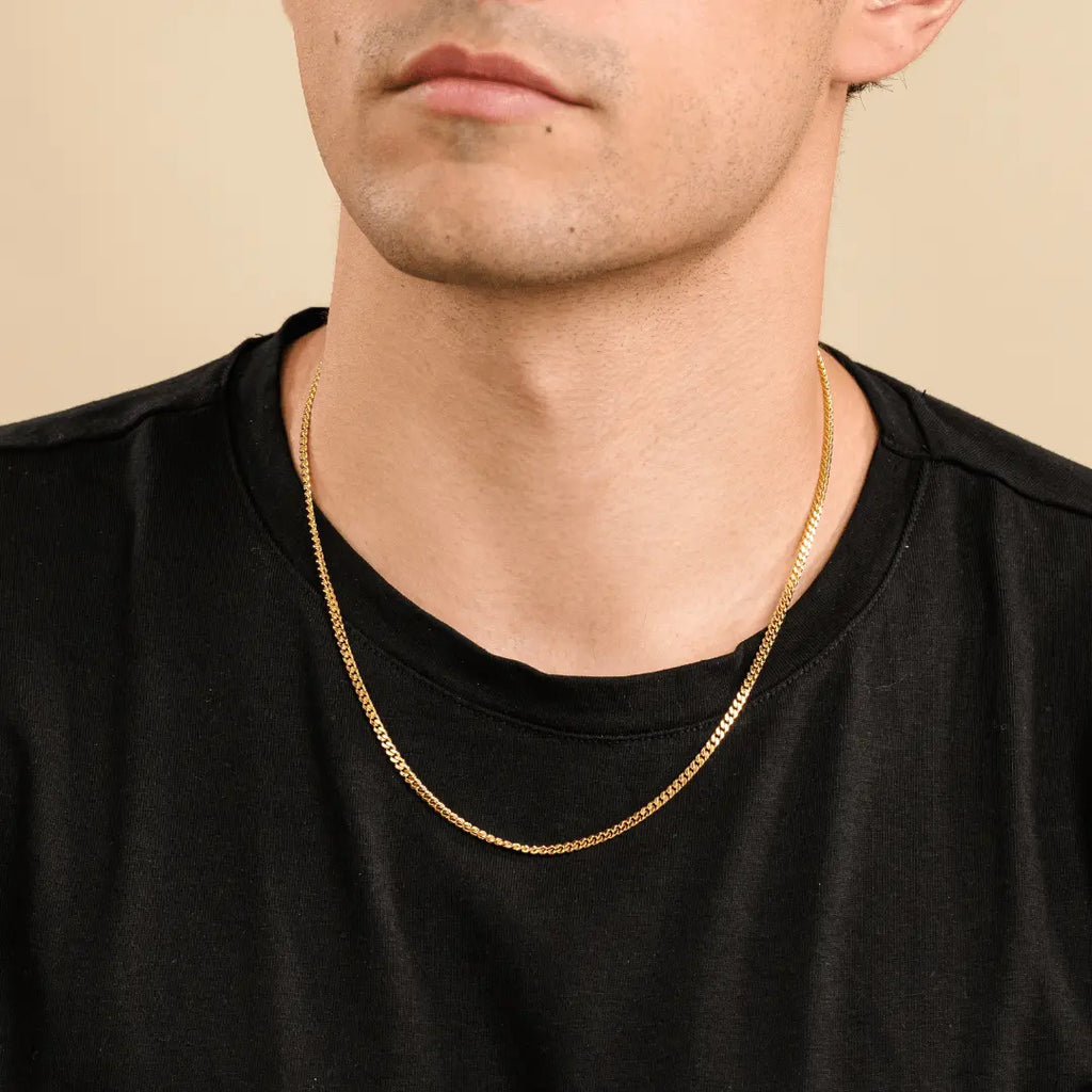 14k Solid Gold Cuban Necklace- 3mm
