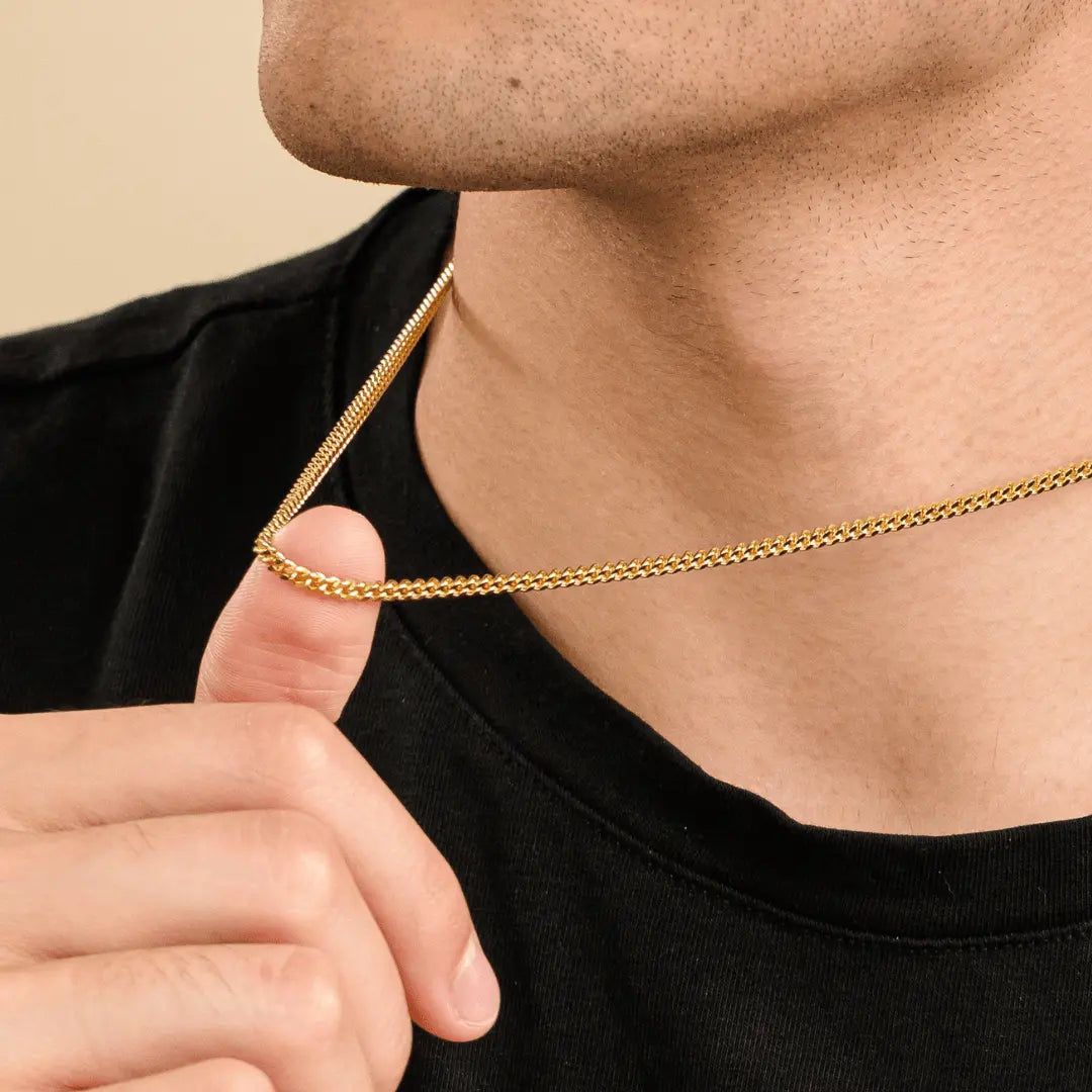 14k Solid Gold Cuban Necklace- 3mm