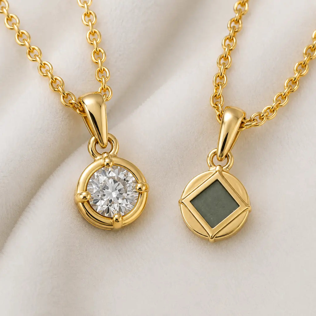 Lab-Grown Diamond Bible Necklace - Round Emerald