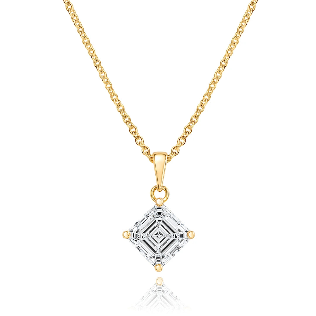 Lab-Grown Diamond Bible Necklace - Square Emerald