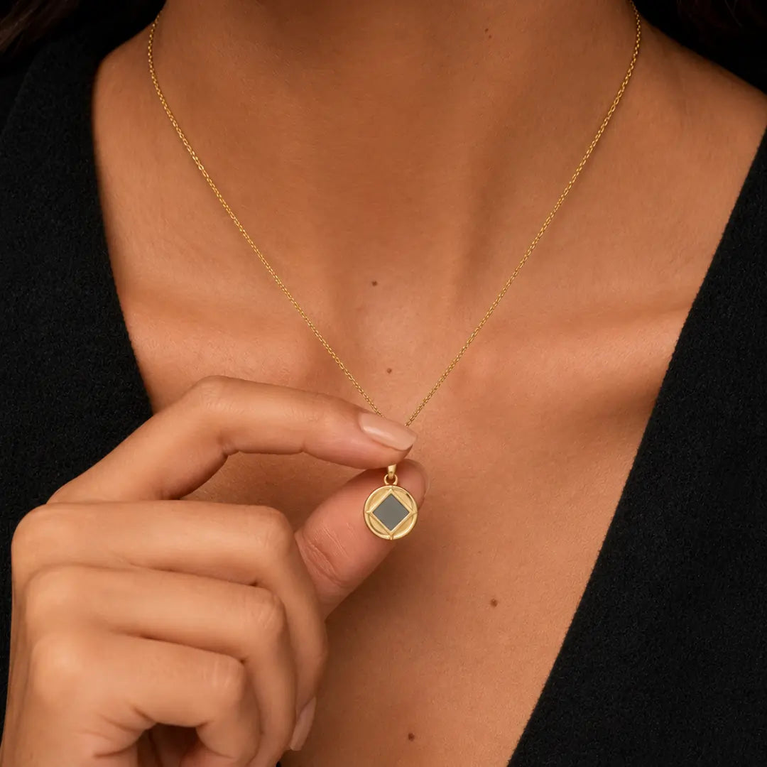 Lab-Grown Diamond Bible Necklace - Round Emerald
