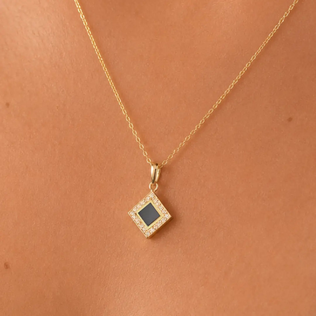 14k Solid Gold Radiant Necklace
