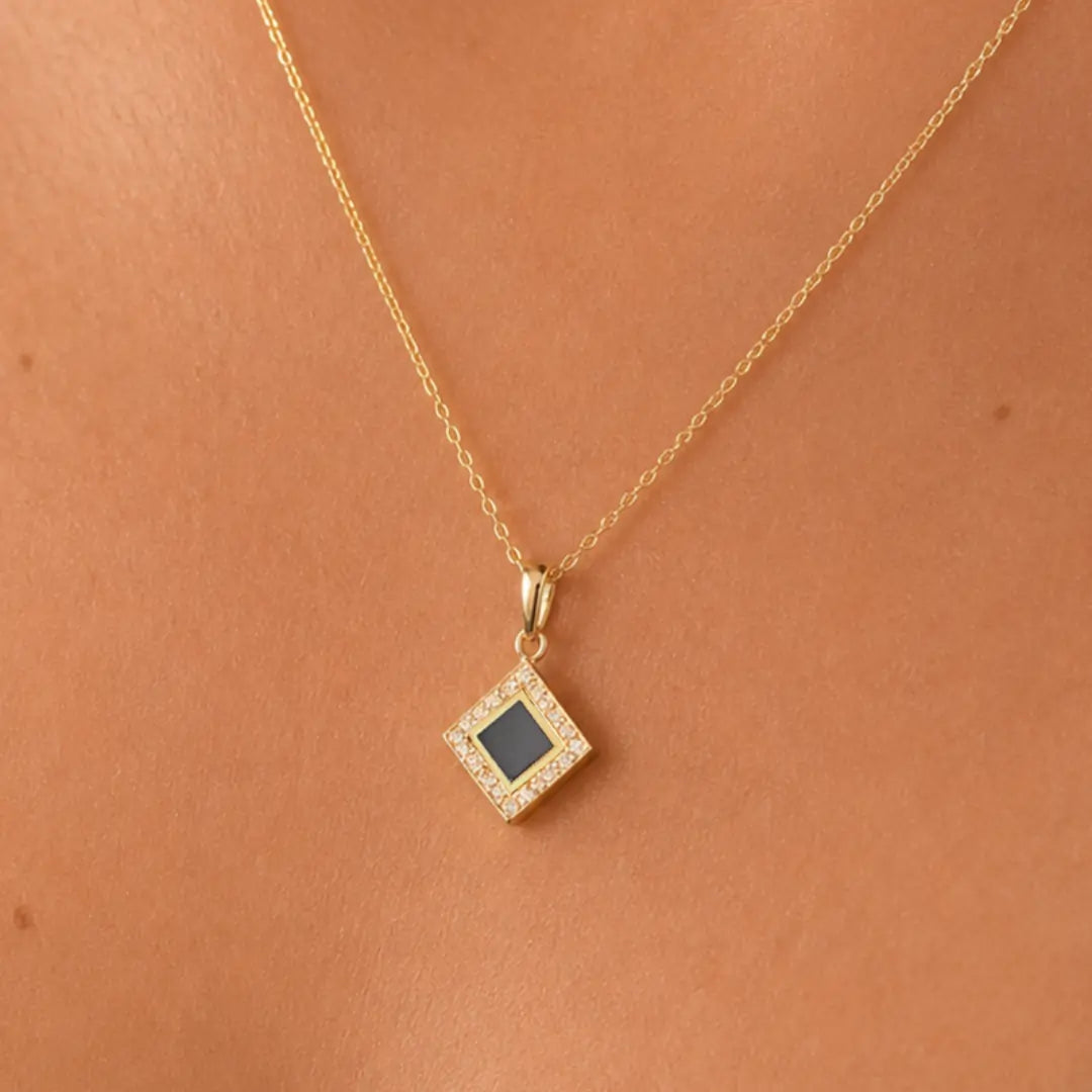 14k Solid Gold Radiant Necklace