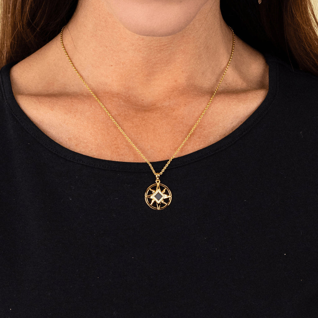 14k Solid Gold Sun Necklace