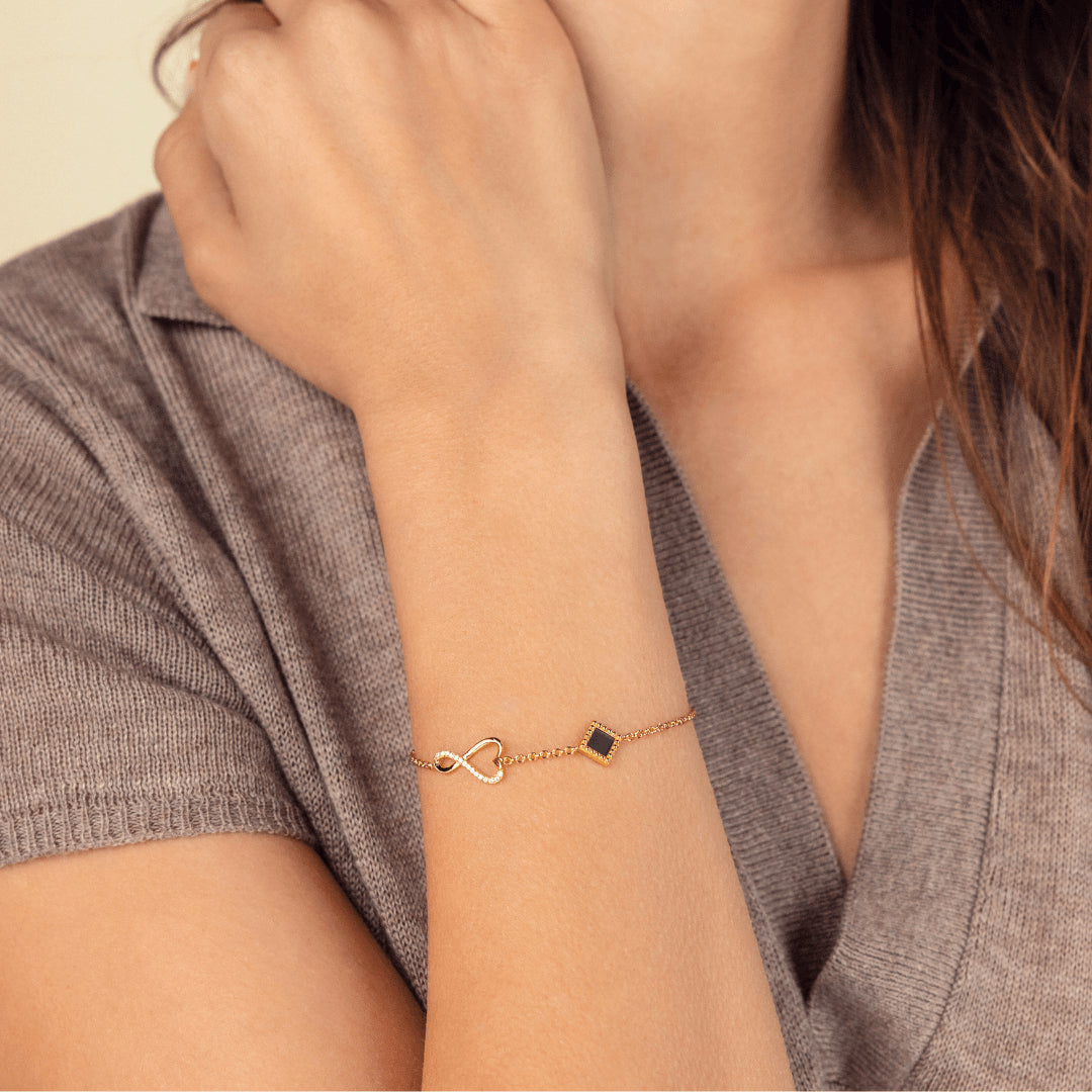 14k Solid Gold Eternal Love Bracelet