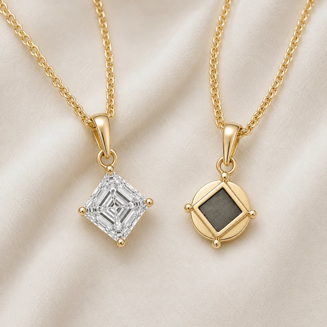 Lab-Grown Diamond Bible Necklace - Square Emerald