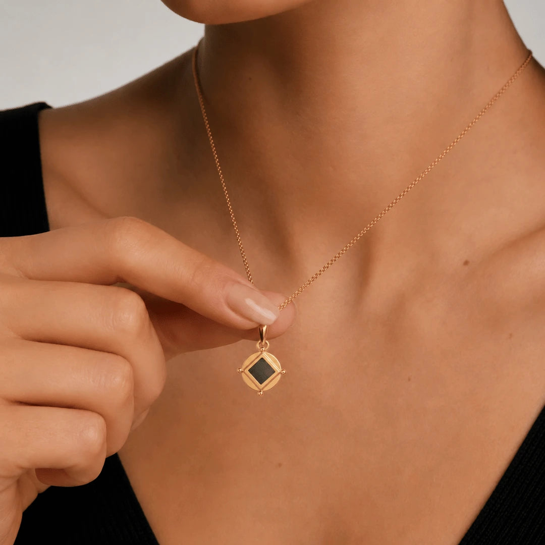 Lab-Grown Diamond Bible Necklace - Square Emerald
