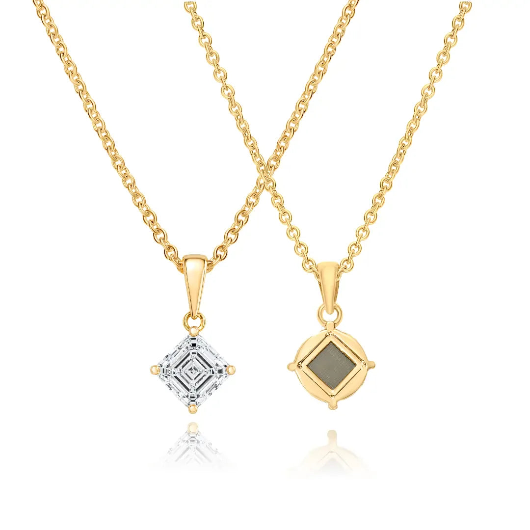 Lab-Grown Diamond Bible Necklace - Square Emerald