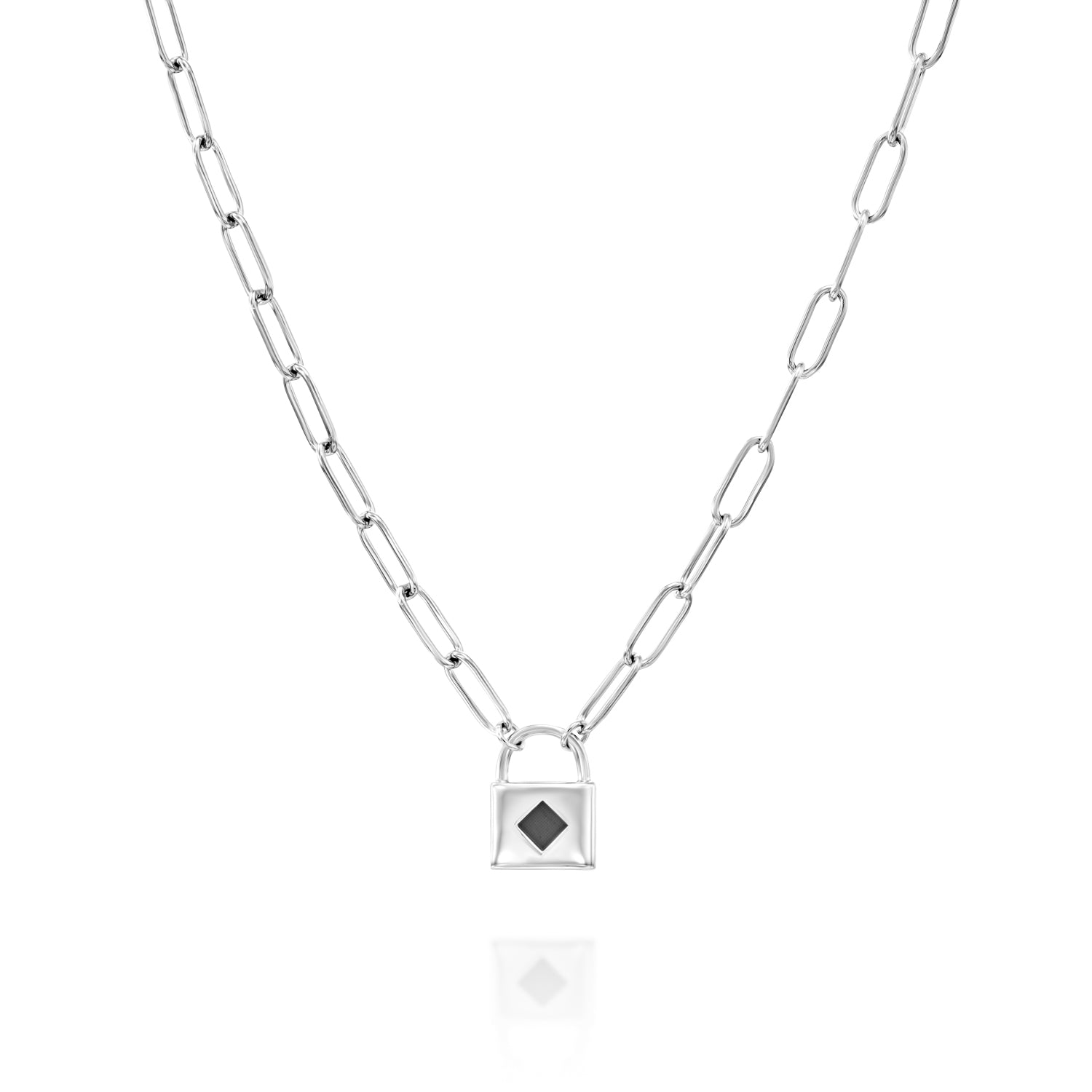 14k Solid Gold Classic Lock Necklace
