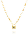 Solid Gold Classic Lock Necklace