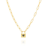 Solid Gold Classic Lock Necklace