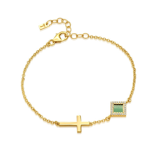 Solid Gold Cross Bracelet