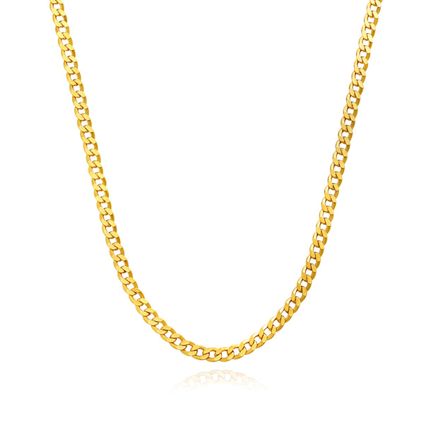 Solid Gold Cuban Necklace- 3mm