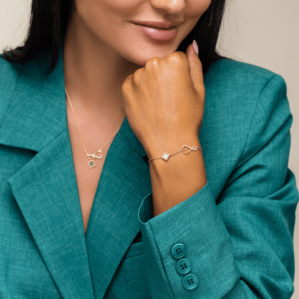 14k Solid Gold Eternal Love Bracelet