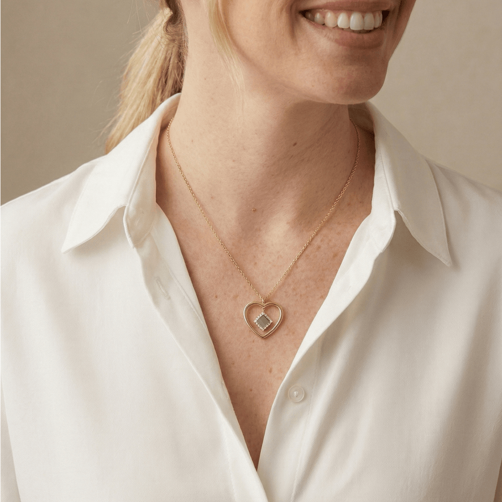 14k Solid Gold Heart Necklace