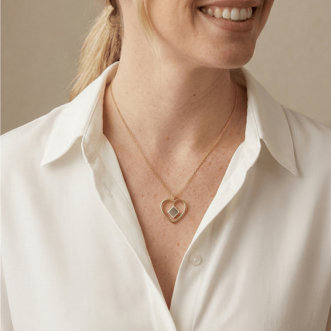 14k Solid Gold Heart Necklace