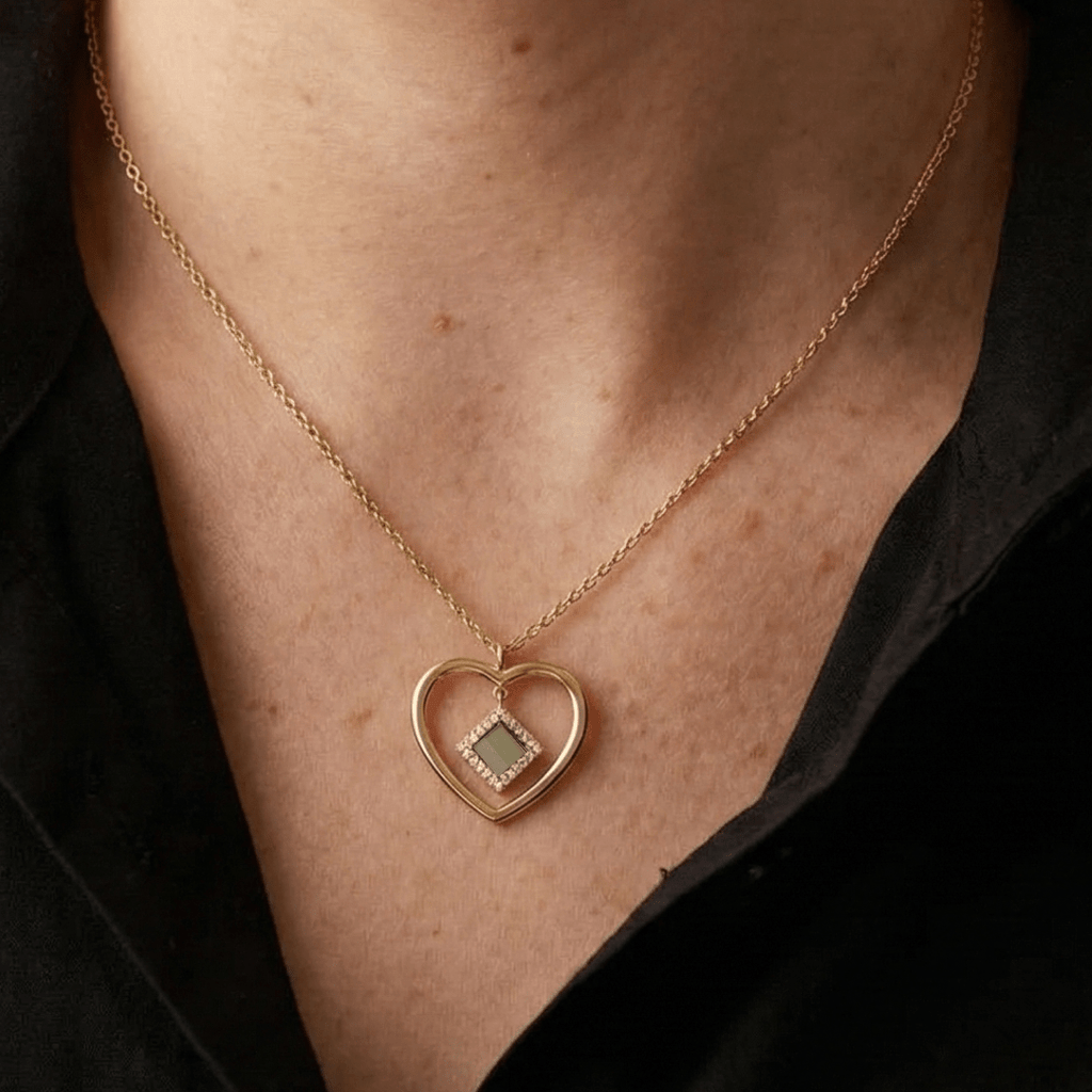 14k Solid Gold Heart Necklace